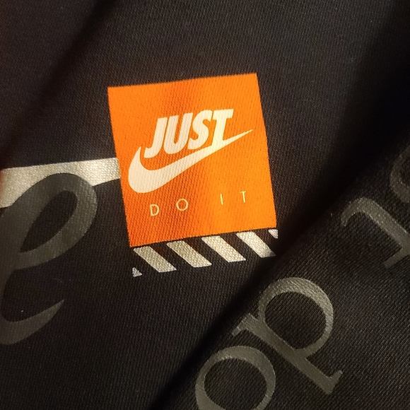 Nike Men's Club Sportswear Fleece Pullover Hoodie | Large | Black/Orange/White - Picture 7 of 13